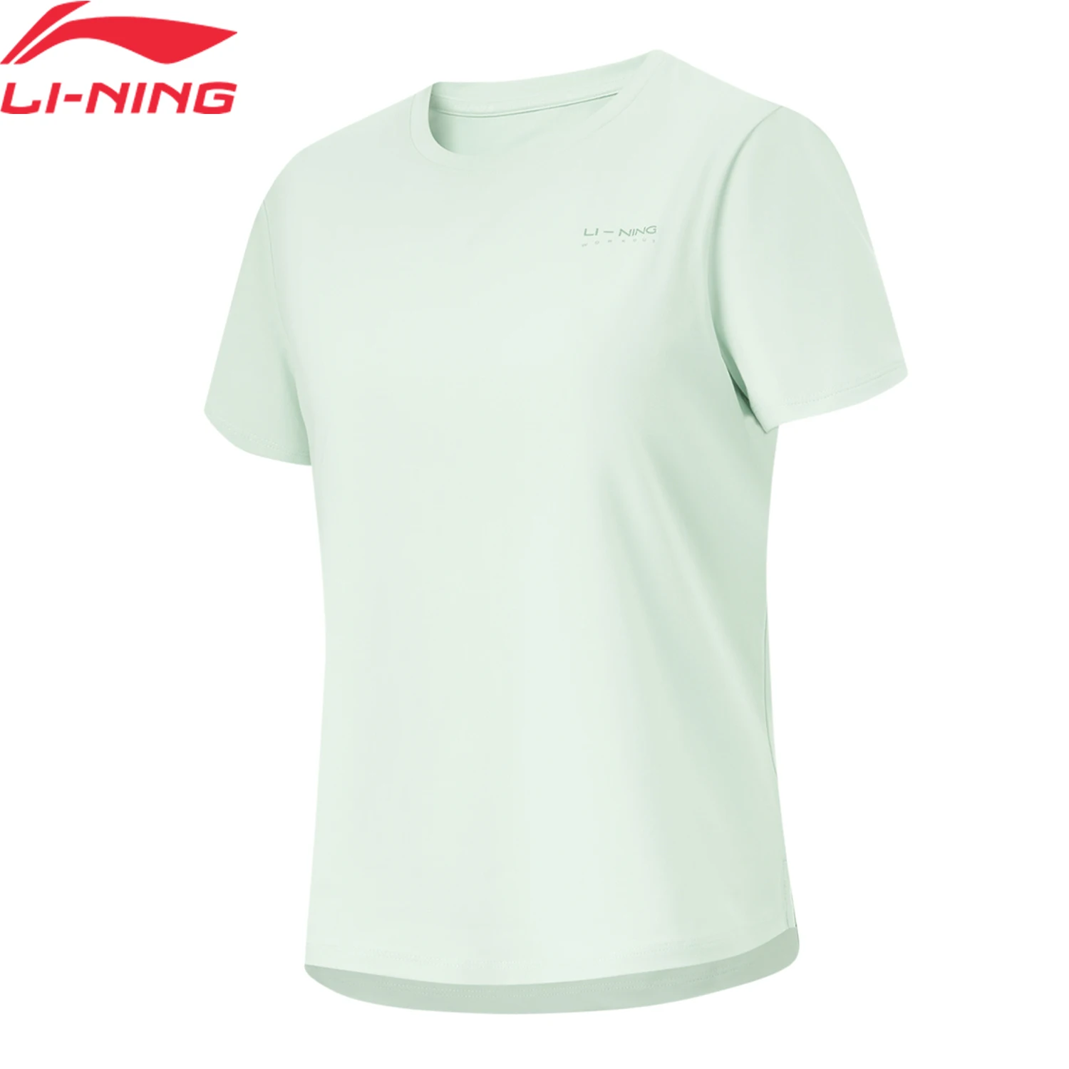 Li-Ning Women FITNESS Training T-Shirt Breathable AT DRY LiNing Loose Fit 86%Polyester14%Spandex Sport Short Sleeve Tee ATSU454