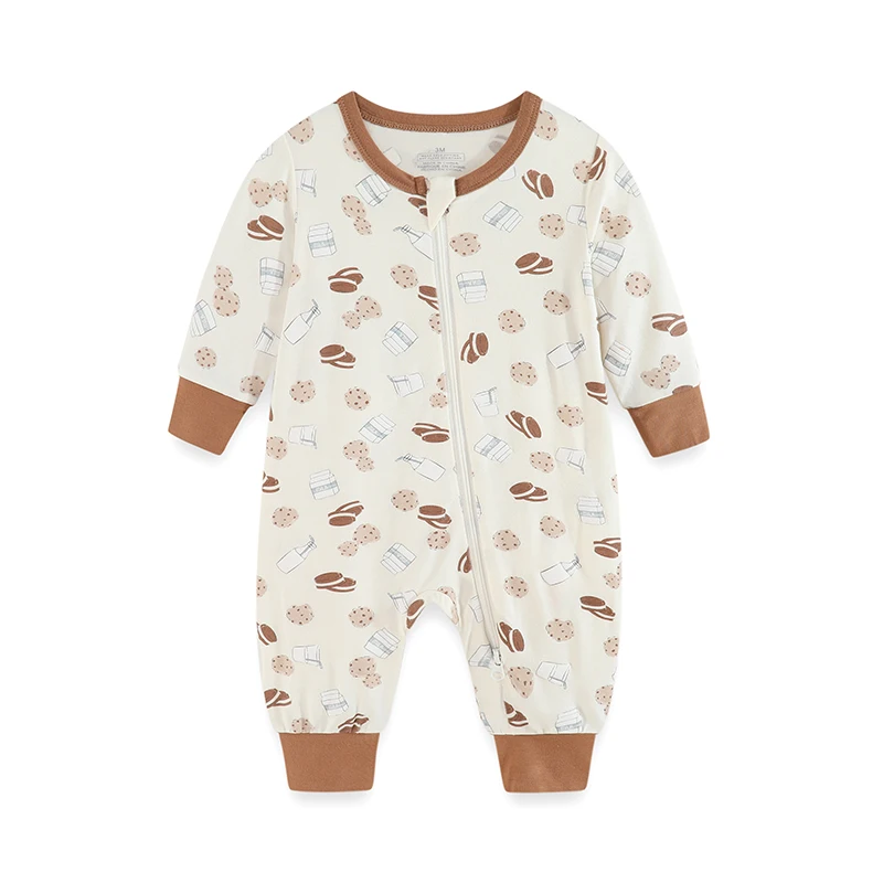 

Kiddiezoom Four Seasons 1Pcs Unisex Long Sleeve Zipper Baby Boy Girl Romeprs Comfort Infants Jumpsuit Rayon Newborn Clothes