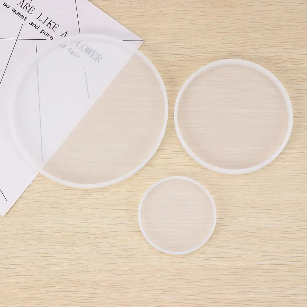 1PC Round Silicone Epoxy Resin Casting Molds Pendant Agate Cup Mad Fluid Arts Coaster Mold Jewelry Making Mold DIY Craft