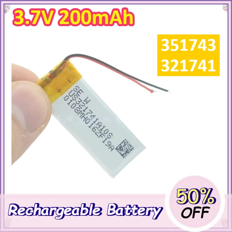 3.7V 200mAh Rechargeable Polymer Li-ion Battery for Pen MP3 MP4 Game Player Speaker Toys Bluetooth Headset Lithium Battery