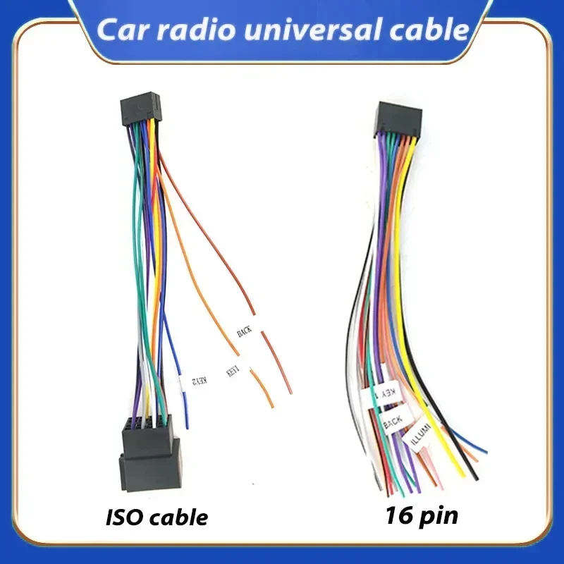 16 Pin ISO / Universal Adapter for VW Ford Honda Car Stereo Multimedia Player Connector Wire Plug Kit Audio Wiring Harness Cable
