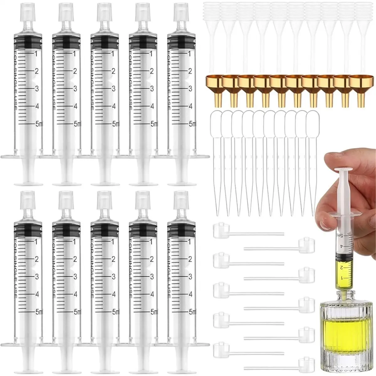 مجموعة أدوات إعادة تعبئة العطور مكونة من 50 قطعة، مجموعة نقل موزع العطور البلاستيكية للزجاجة الصغيرة السائلة #4