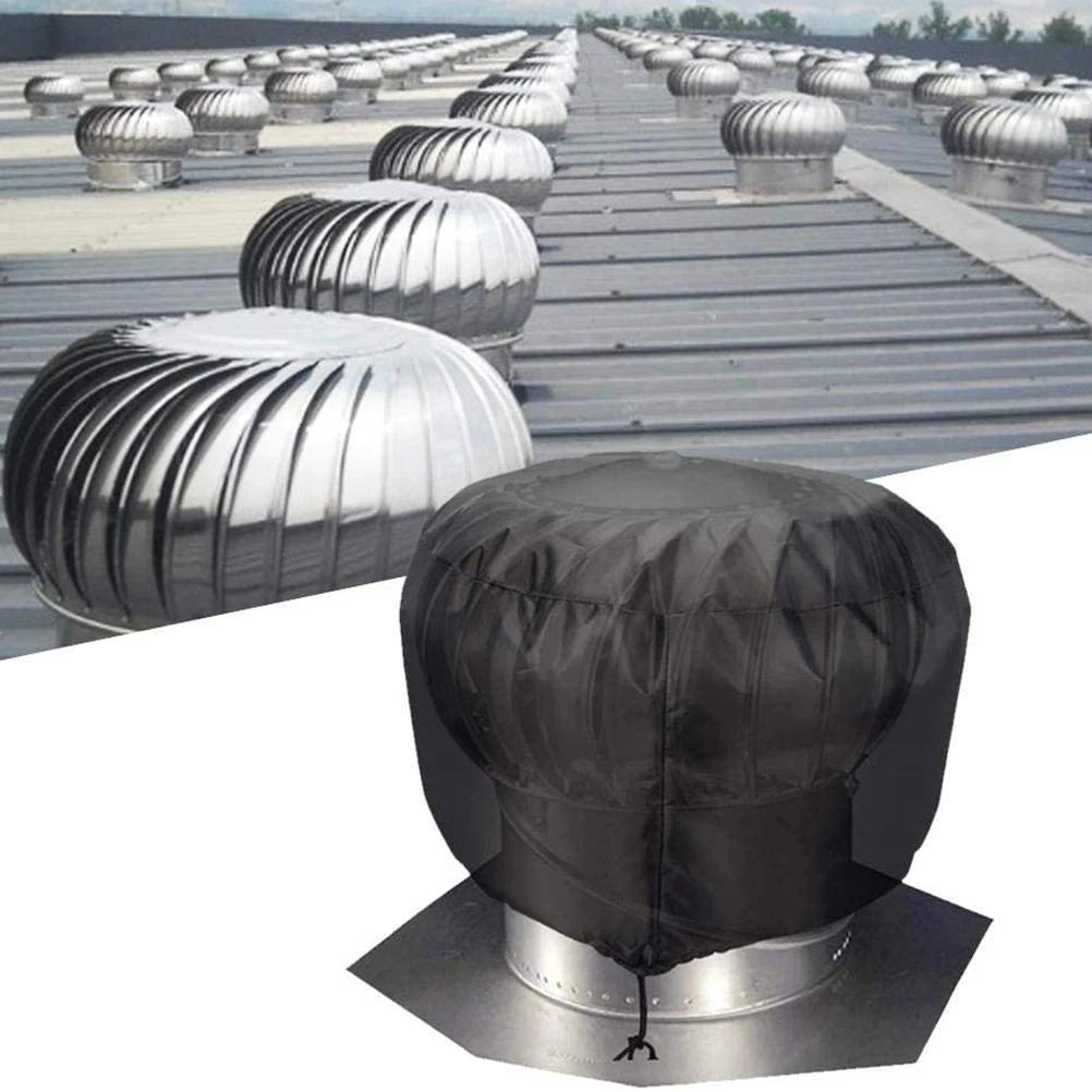 

Black Polyester Turbine Ventilation Fan Cover Roof Vents Protection Dust Chimney Home Vent Exterior Replacement