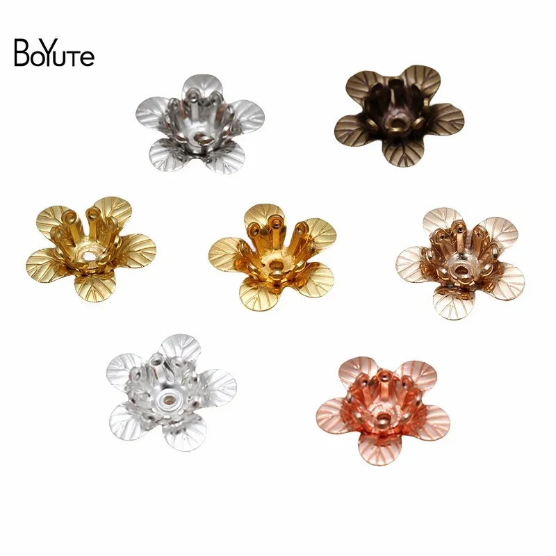 

BoYuTe (100 Pieces/Lot) 11MM Two-Layer Brass Flower Materials Diy Handmade Jewelry Accessories Wholesale