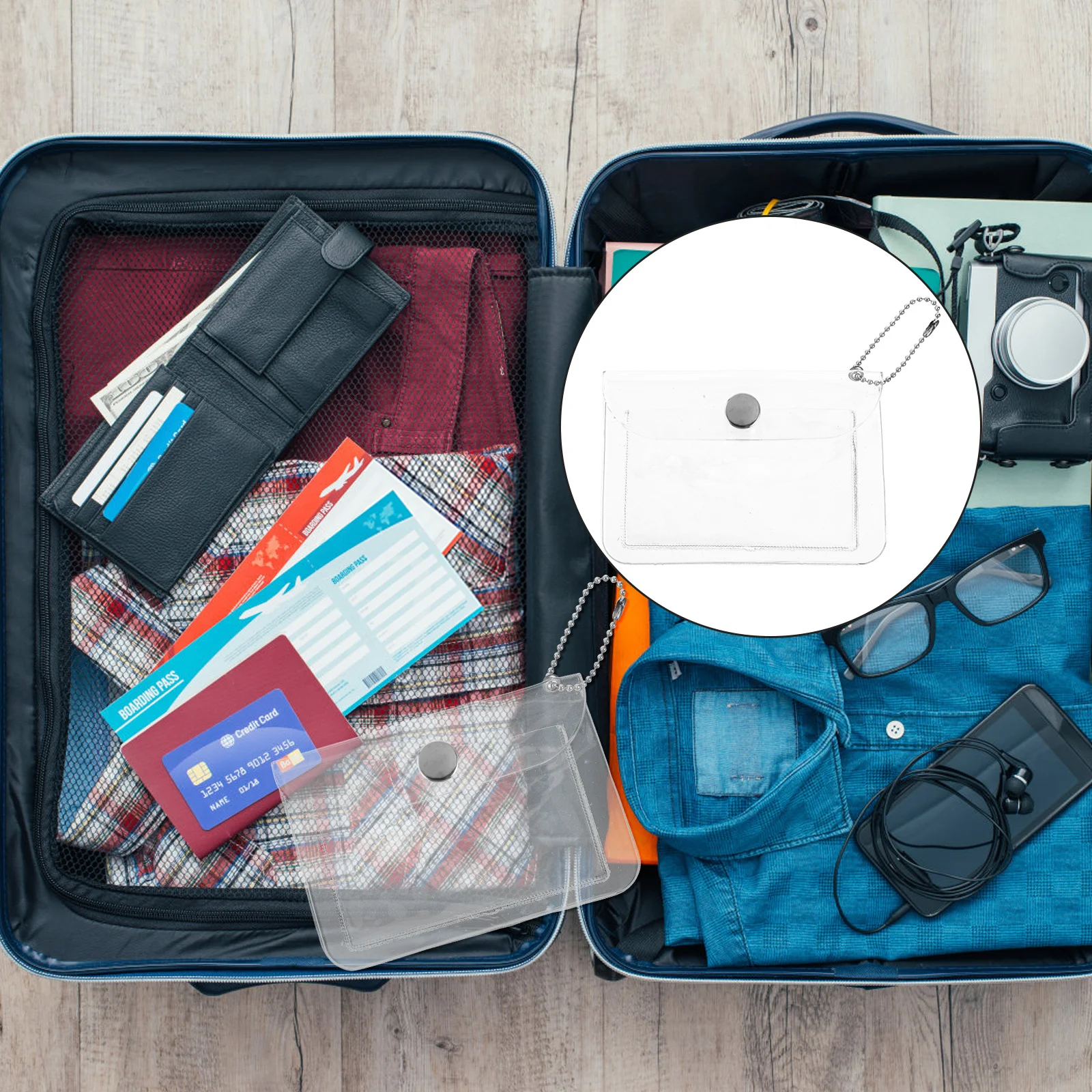 

3Pcs PVC Transparent Coin Purse Mini Simple Wallet Women Bag Pack Rope Design Card Holder Fashionable Purse Gift