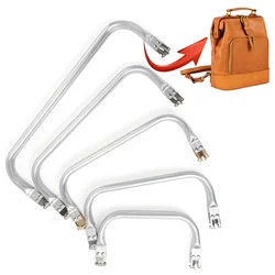 Silver Metal Bag Frame For Purse Backpack Handbags Purse Frame Metal Aluminium Tube Frame Bag Handle Accessories For Bags Parts