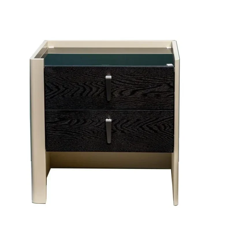 

Light luxury modern bedside table household paint Italian minimalist decoration designer bedside lockerLX