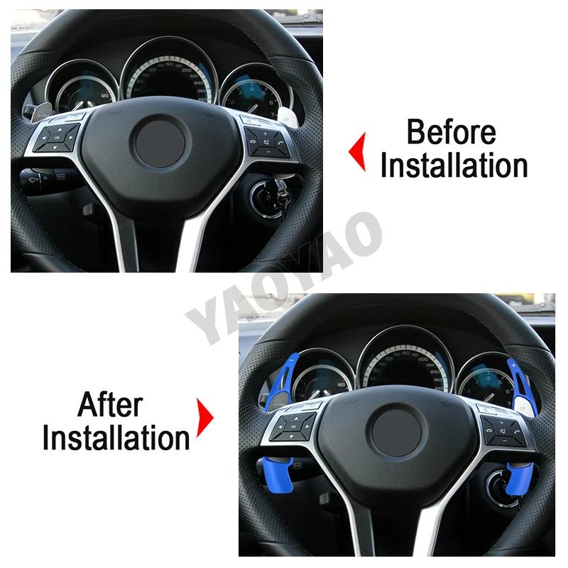 Aluminum Car Steering Wheel Shift Paddle Extend Shifters Sticker DSG Gear For Mercedes Benz AMG CLS GLS C63 A45 CLA45 W205 W213