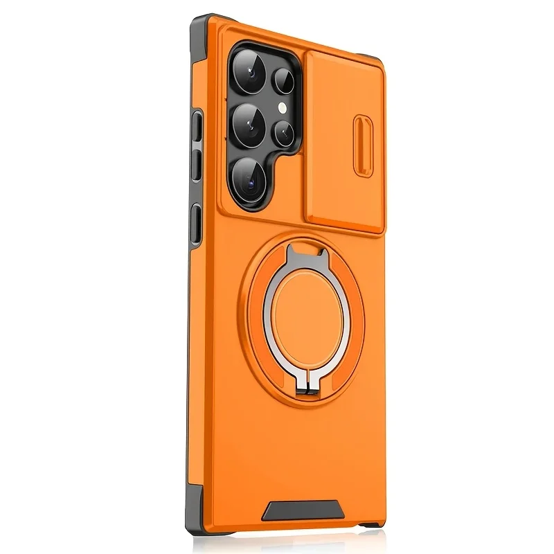 Magnetischer Halter Stoßfeste Hülle für Samsung Galaxy S26 S23 S24 FE S25 EDGE Plus S22 S21 Ultra mit Schiebe-Kameraschutz