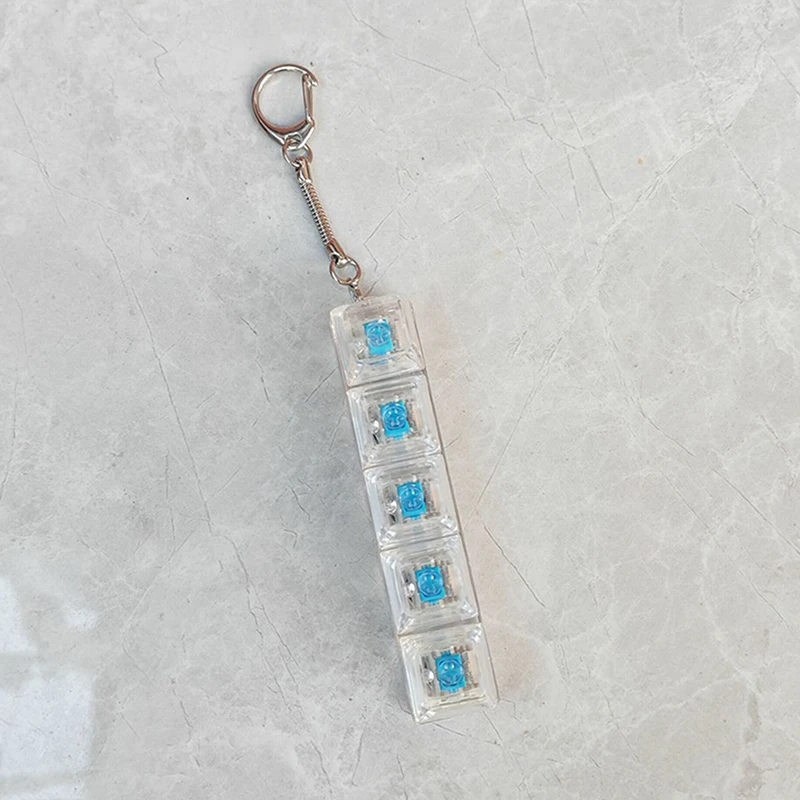 New New 5 Keys Mechanical Keyboard Axis Tester LED  Button Keycap  Keychain Keyboard Keychain Toy Finger Keyboard Caps Toy