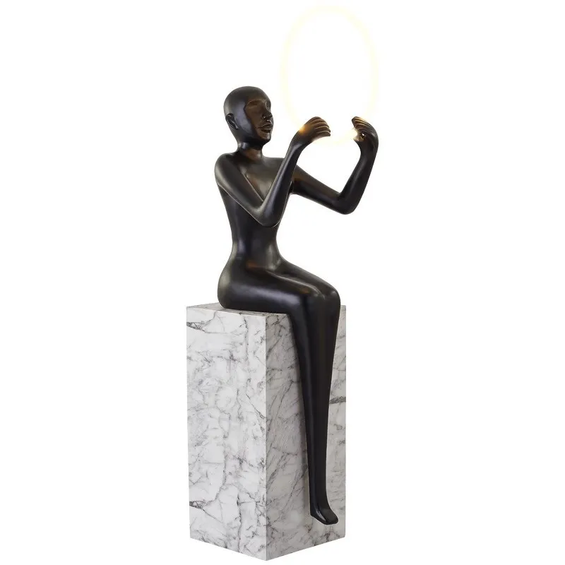 Modern Simple Humanoid Vertical Abstract Sculpture Floor Lamp Sales Office Hotel Corridor Welcome Art Deco Ornament