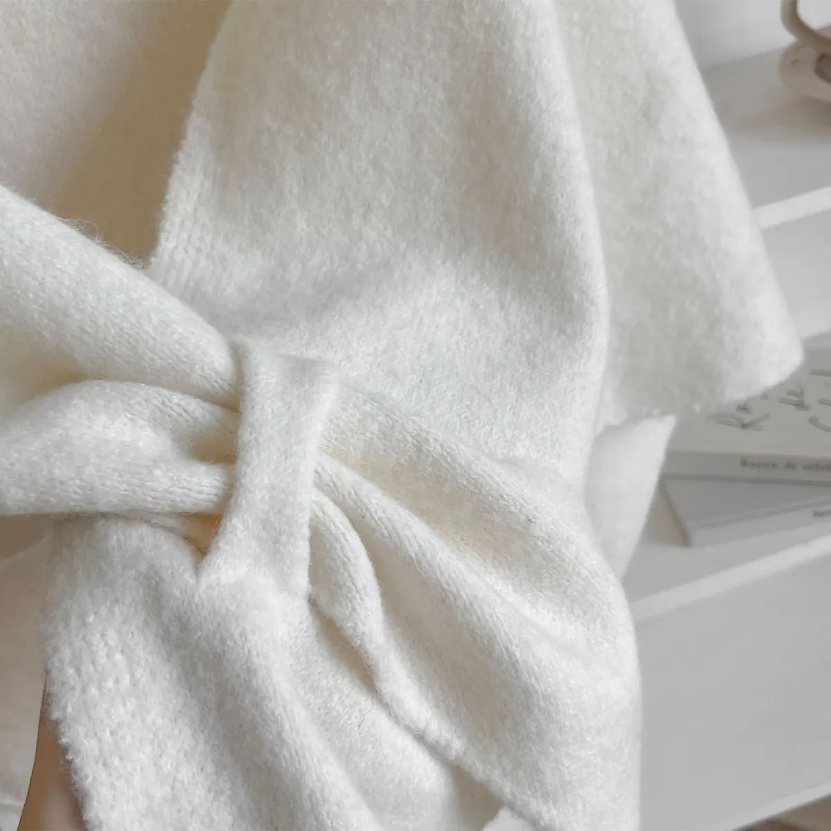 가을 겨울 한국 버전 신상 여성용 목도리 울 혼방 삼각형 숄 여성용 두꺼운 니트 따뜻한 어깨 보호