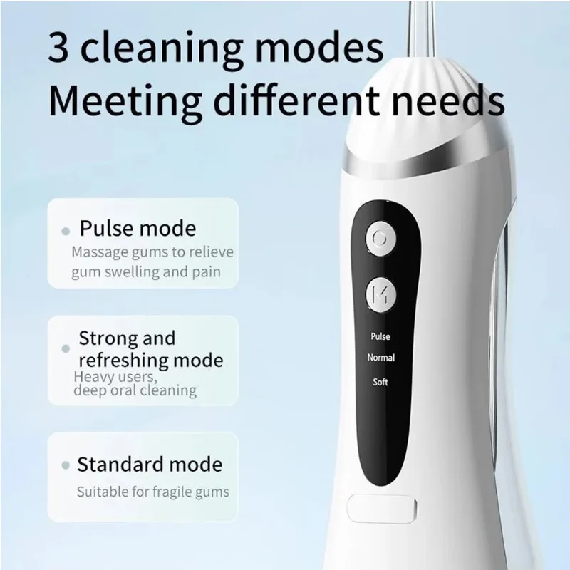 Model Hot Selling Oral Irrigator 3 Cleaning Modes Portable Rechargeable Waterproof  IP65 Dental Water FlosserTeeth Whitening view 2