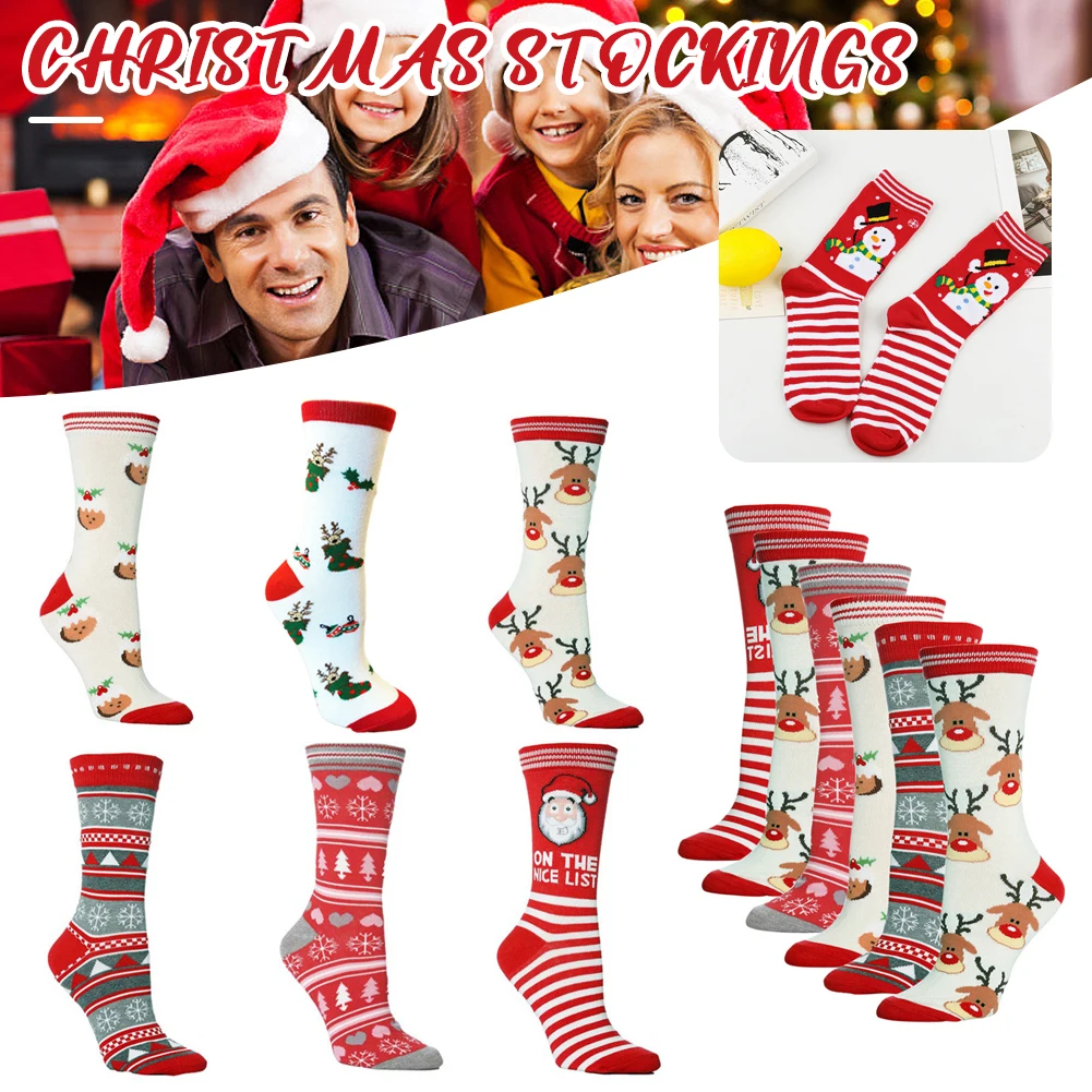 Cute Christmas Cartoon Mid-Tube Socks Breathable Comfotable Floor Sockings For Home Indoor