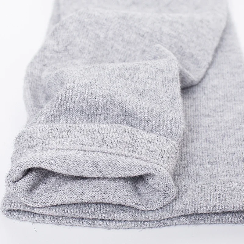 Women's Wool Cashmere Leg Warmers Winter Thermal Thick Warm Solid Color Knitted Knee High Sock for Girls Female Thigh Sleeve