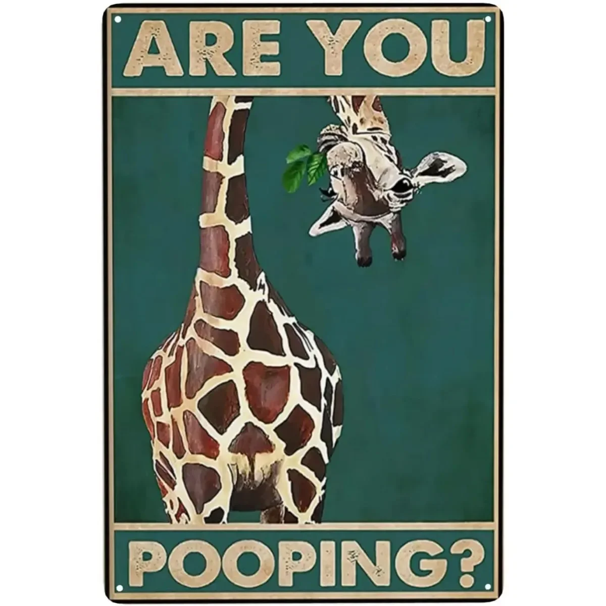 Funny Giraffe Are You Pooping Tin Sign Bathroom Wall Toilet Decor Giraffe Wall Art Giraffe Lover Gift Animal 16x12inch 40x30cm