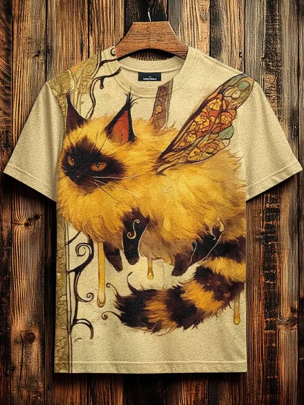 2025 Men's T-Shirt Funny Cartoon Black Cat Unicorn UFO Art 3D Print T Shirt Summer Men Women Short Sleeve Tee Casual Kid Y2k Top