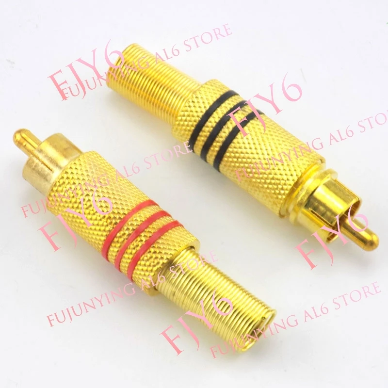 High Quality RCA Male Plug Connector Non Solder Audio Video Locking Cable Plug Adapter for Video IP Camera CCTV Camera A6