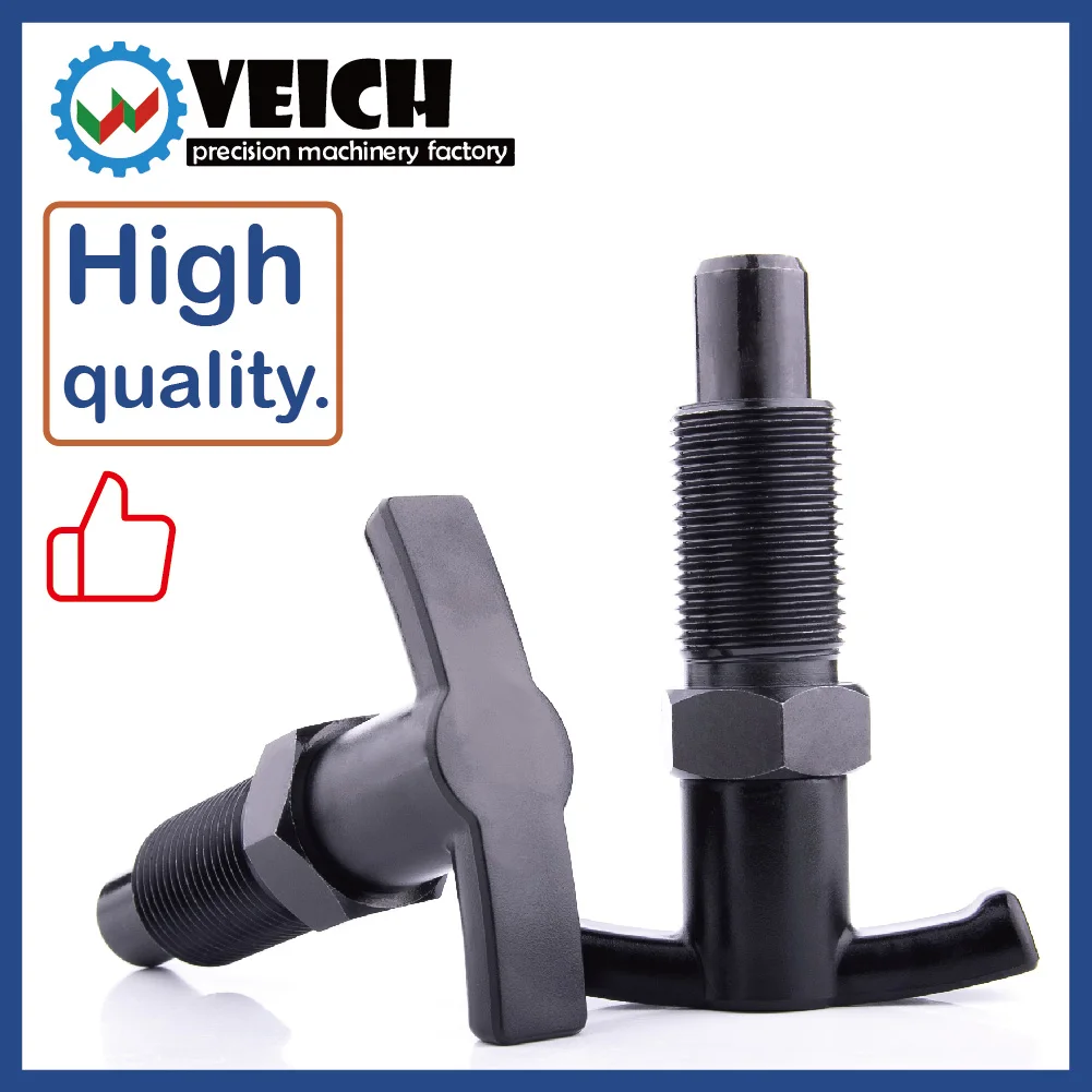 Veich VCN250 Fine Thread Carbon Steel Index Bolts T-Handle Stainless Steel Indexing Plunger