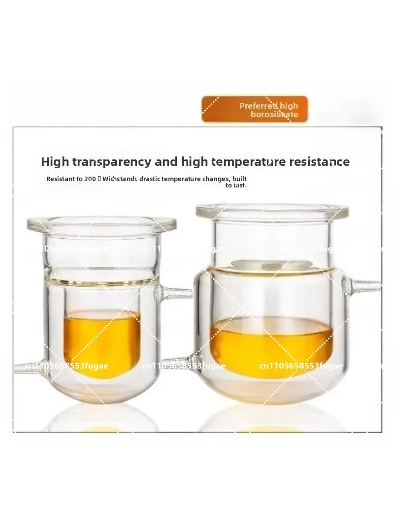 1000mL Double-layer Cylindrical Flat-bottom Open Reactor Bottle, 150mm Flange Laboratory Reaction Flask