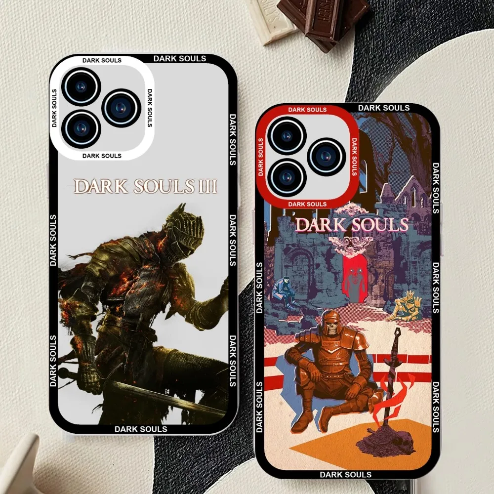 Hot Game D-Dark Souls Phone Case For iPhone 11 12 Mini 13 14 15Pro Max Transparent Shell