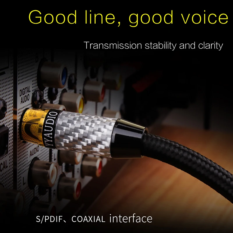 RCA to RCA Male to Male Digital Coaxial Cable Stereo Audio Cable OD7.0 Braided 1M 2M 3m 5m  RCA Video Cable for TV Amplifier