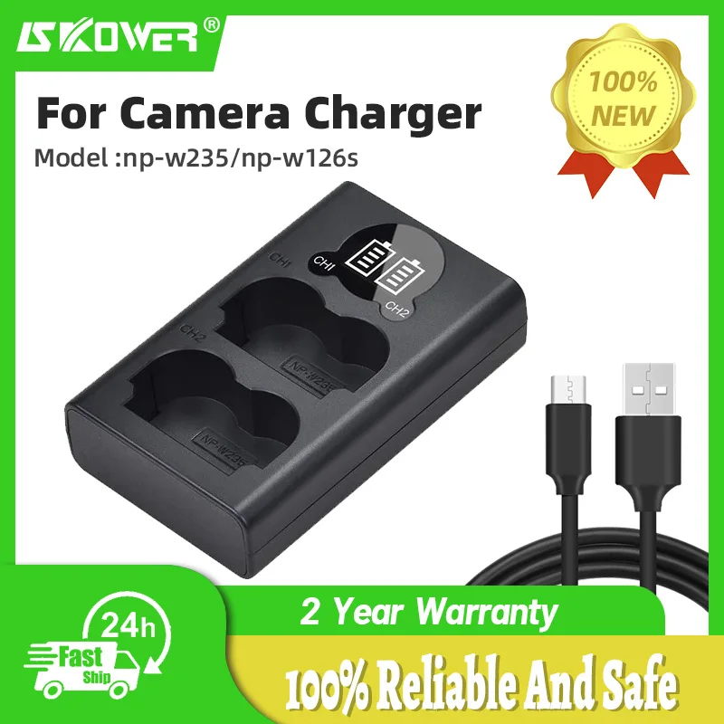NP-W126S NP-W235 X-T100 X-S10/5 GFX100S/50S II X-A5 X-E4 المزدوج شاحن بطارية ل فوجي كاميرا X-Pro2 X100F X-T1 X-T10