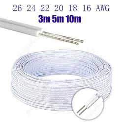 2pin 5V 12V Electrical Wire 26 24 22 20 18 AWG White Grey Tinned Copper Insulated PVC Extension Cable for Auto Speaker LED Strip