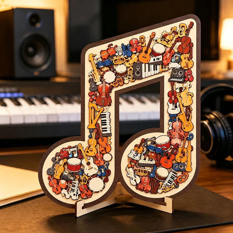 Musical Instruments Game - Unique Wooden Jigsaw Puzzle with Musical