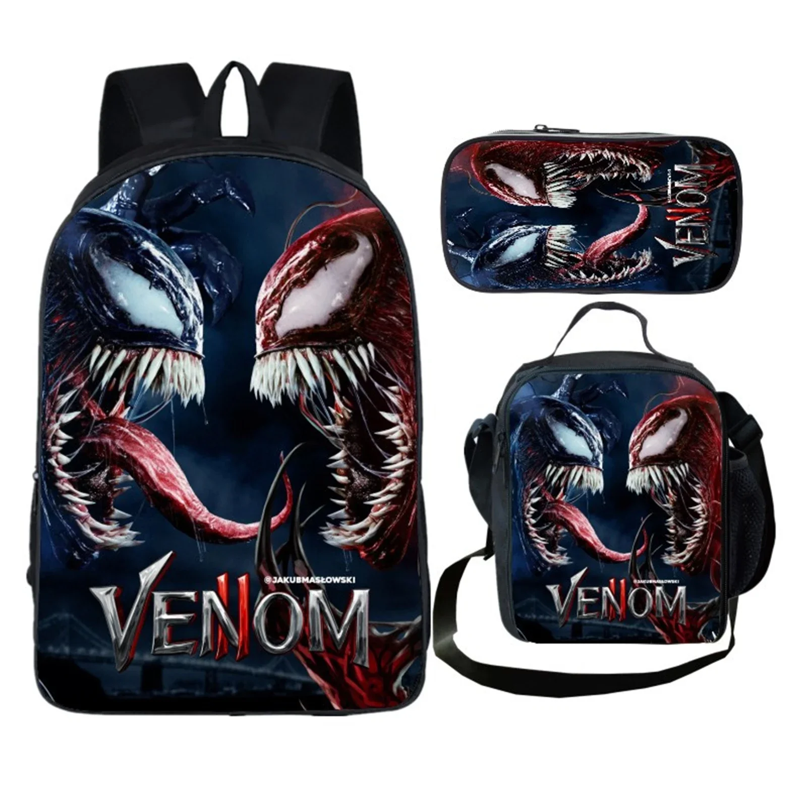 Детский школьный рюкзак 3 в 1, набор графических рюкзаков Venom