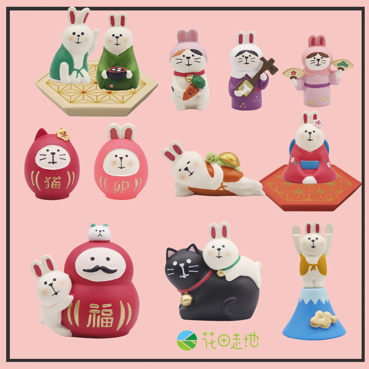 Japan Zakka Year of the Rabbit Japan Decor Bookshelf Decoration Collectible Home Decor Resin Craft Japan Ornaments Gifts