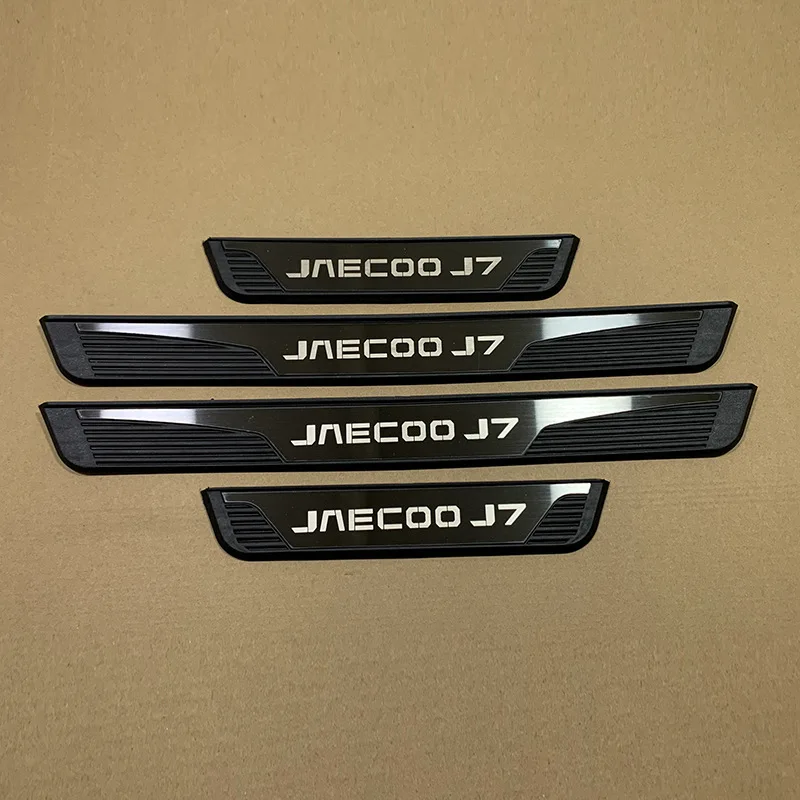 For JAECOO J7 2027 2026 2025 2024 2023 Car Door Sill Plate Plastic Stainless Steel Protector Trim Stickers 3d Styling Auto Parts