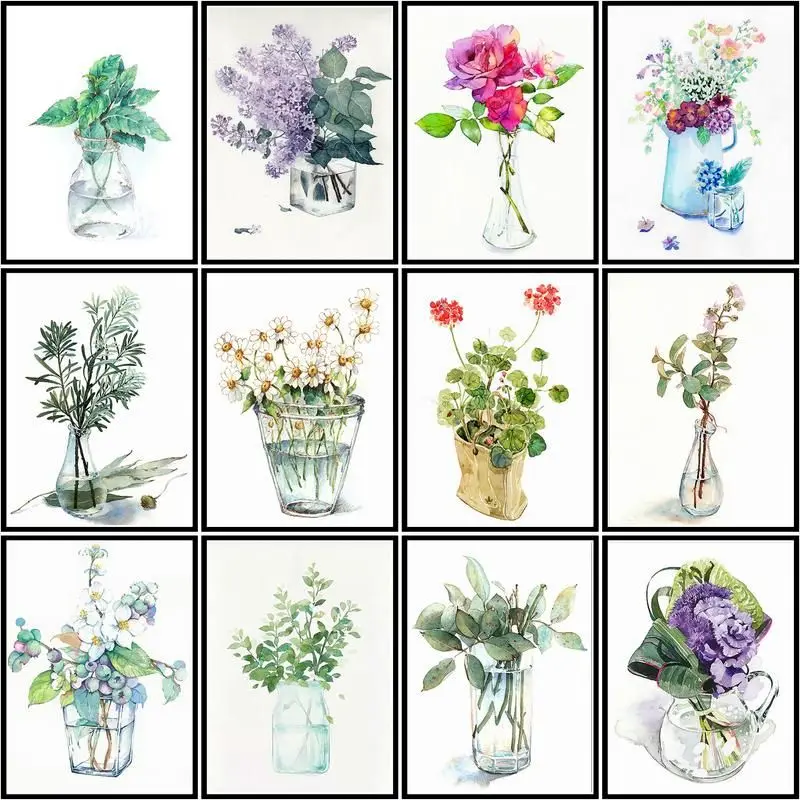 GATYZTORY Paint By Number Flower In Vase Drawing On Canvas Handpainted Painting Art Gift Diy Pictures By Number Kits Home Decor