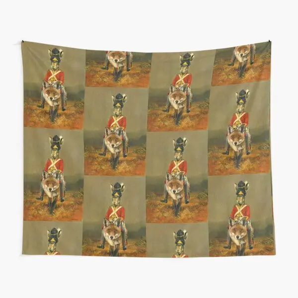 

Hare And Fox Cavalry Tapestry Colored Living Mat Blanket Travel Bedspread Yoga Decor Home Beautiful Printed Art Towel