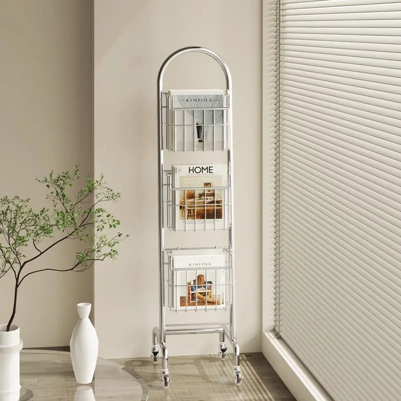 

Mobile bookshelves, magazine shelves, floor-to-ceiling multi-layer storage display shelves