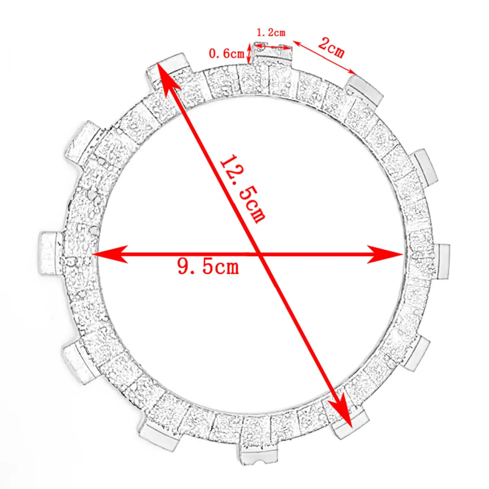 6Pcs Clutch Friction Plate Clutch Discs Inner Dia 9.5cm Woodchips for 250 400 Premium Spare Parts Easy to Install