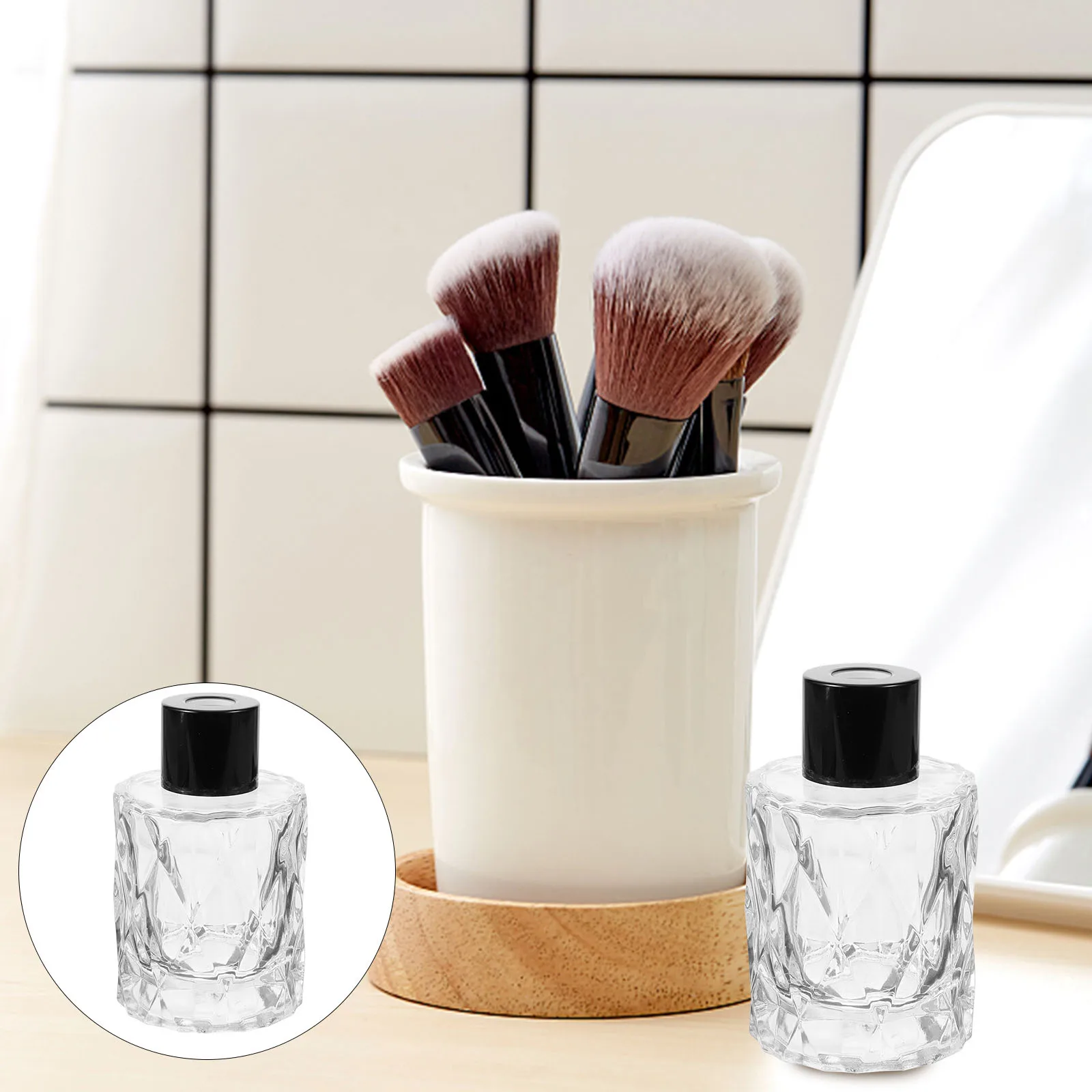 4 قطع من زجاجات الناشر الزجاجية بتصميم بسيط، حاويات عطرية للمنزل وغرفة النوم وغرفة المعيشة، حاوية عطور الزيت العطري #4