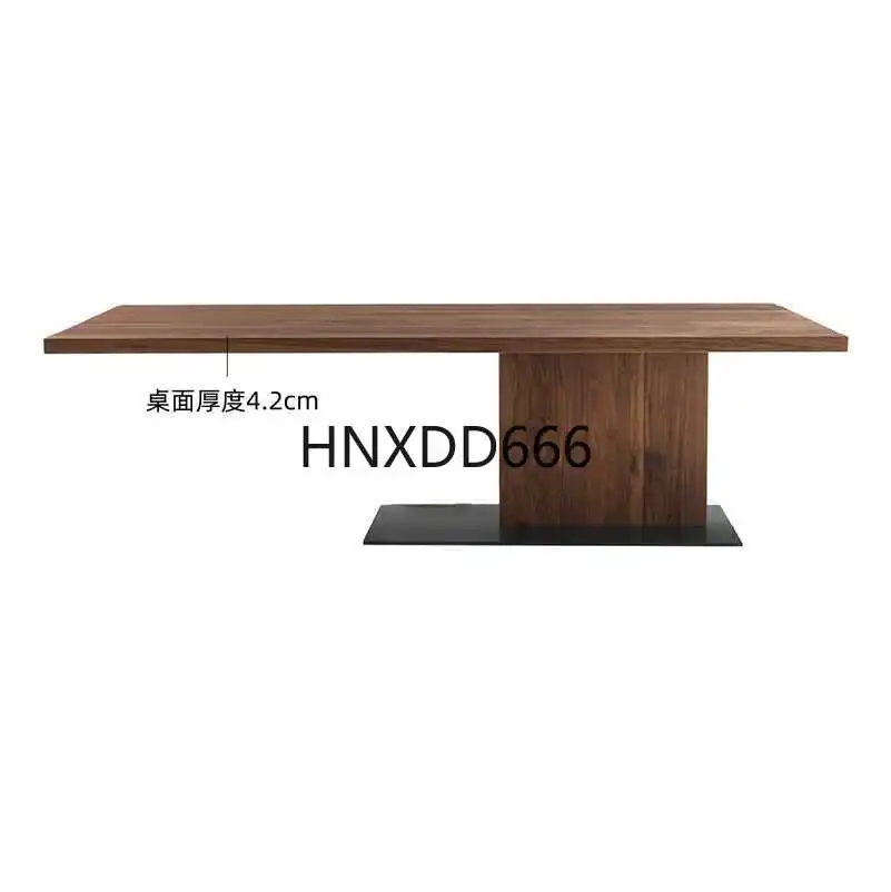 North American black walnut island dining table integrated