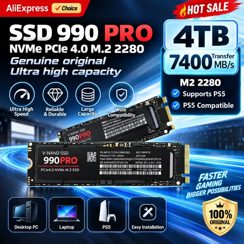 Ultra High Speed NAND Internal SSD 1TB 2TB 4TB M.2 SATA NVMe Hard Drive for Tablet Computers Ultrabooks Lightweight & Portable