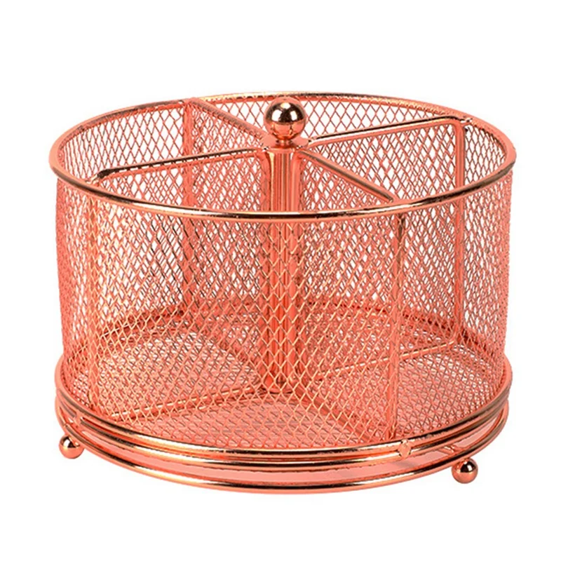 

Rose Gold Pen Holder Rotating Pen Holder 4 Grid Large Marker Pen Holder Art Supplies Office Color Note Pen