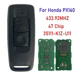 BB Key llave de Control remoto Original para motocicleta Honda PCX PCX160, 433,92 MHz, Chip ID47, FCC ID:35111-K1Z-U11, 2 botones con logotipo