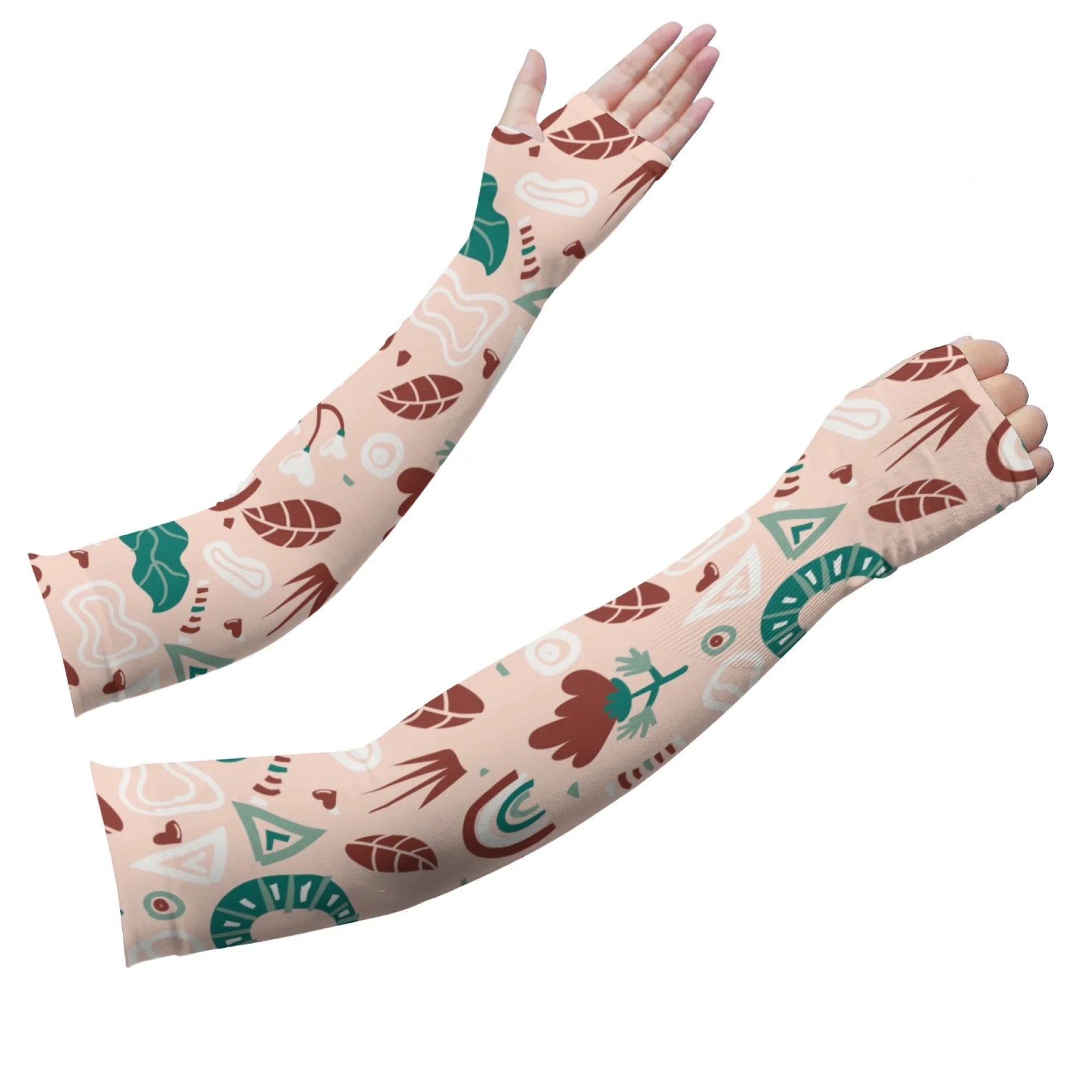Unisex Fashion Tropical Plant Pattern Arm Sleeves Breathable Non-slip Suitable for Outdoor Daily Activities Cycling Gardening