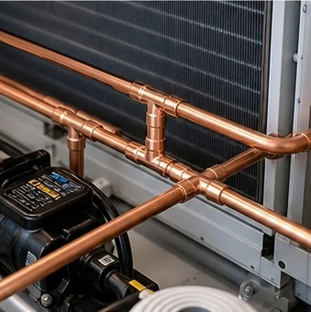 5Pcs Hvac Refrigeration Copper Fitting 3-Way Air Conditioner Adapter Compatible with Refrigerant Lines Sturdy Long-Lasting