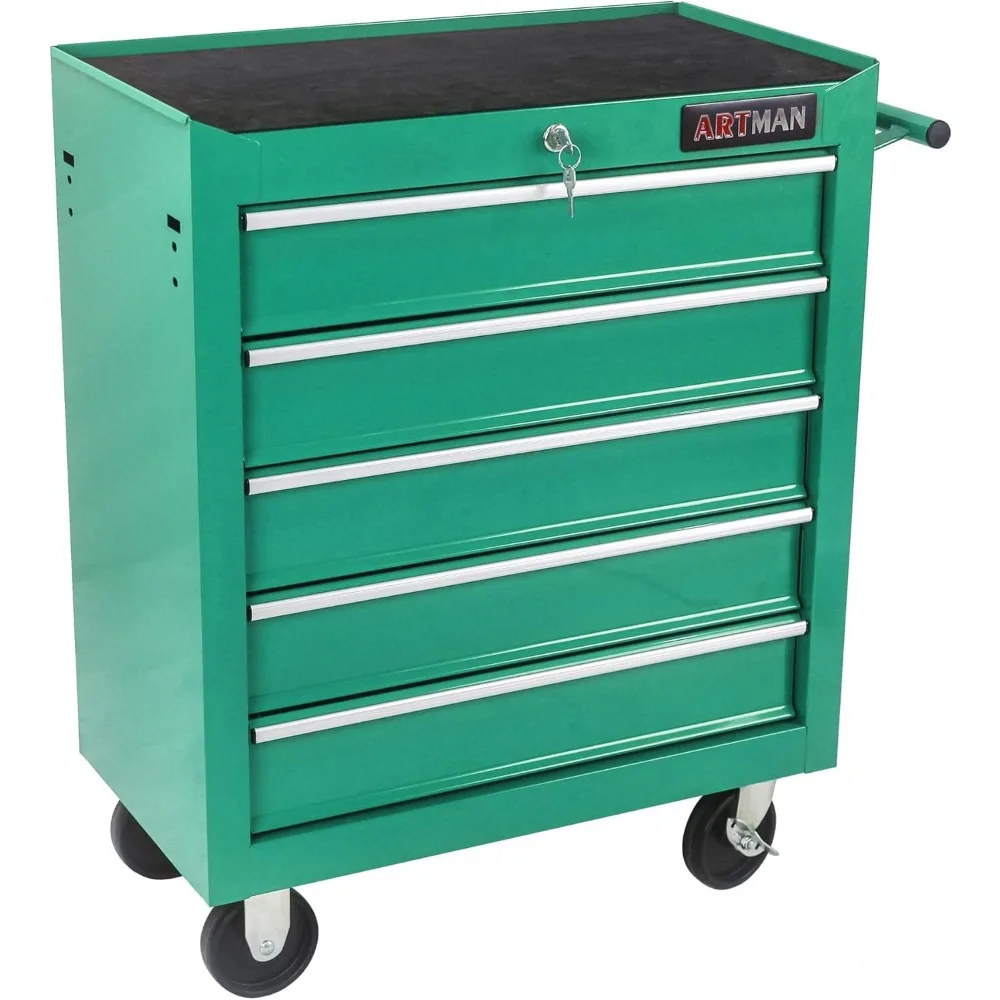 Carrello portautensili con 5 cassetti grandi su ruote, cassetta portautensili per organizer per carrello, cassetta degli attrezzi multifunzionale per riporre gli attrezzi per W