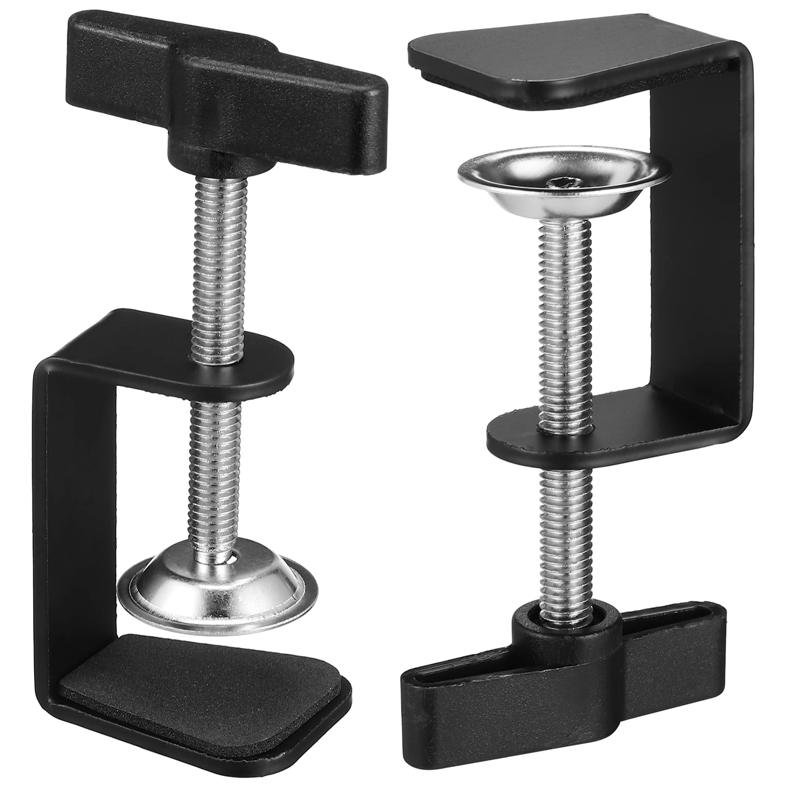 2Pcs Premium Stainless Steel C-Clamp Table Mount Bracket for Desk Studio Broadcasting Adjustable C-Shape Clamp