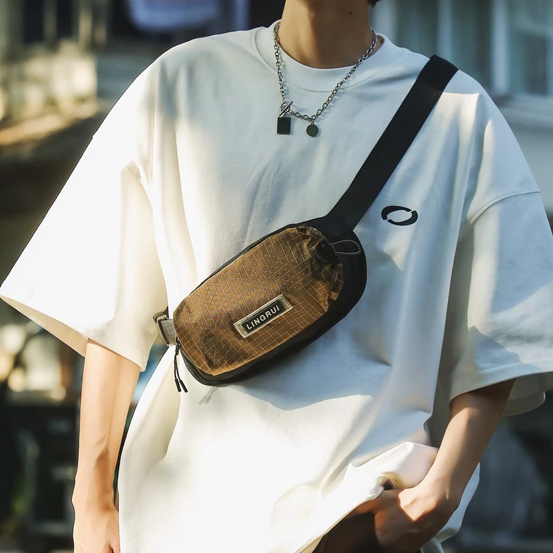 Men's Sporty Casual Crossbody Bag - Lightweight Nylon with Secure Zipper, Adjustable Strap, Youth Everyday Essentials Carrier