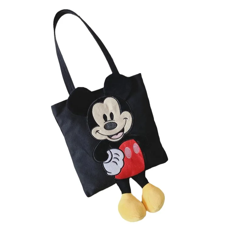 Disney Mickey Mouse Trend Handbags Casual Colorful bag mickey Minnie portable canvas bag handcuffs bag Woman School Bags