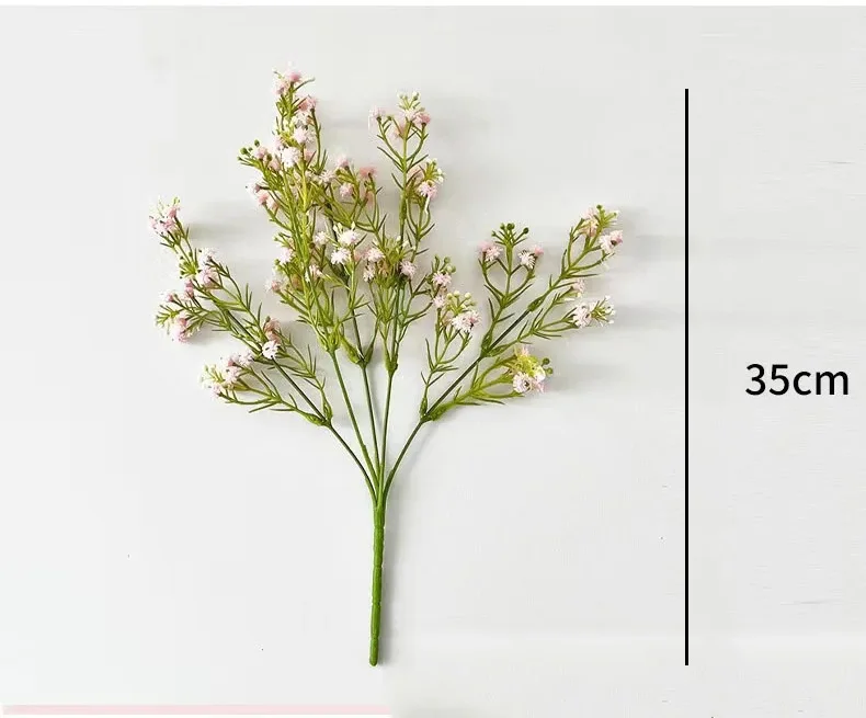10 Stück Latex 5-Zweige Künstliche Schleierkraut-Blumen, Brautstrauß, Hochzeitsdekoration, Gypsophila-Blumen, Heimdekoration, Party-Blumen – Detail 2