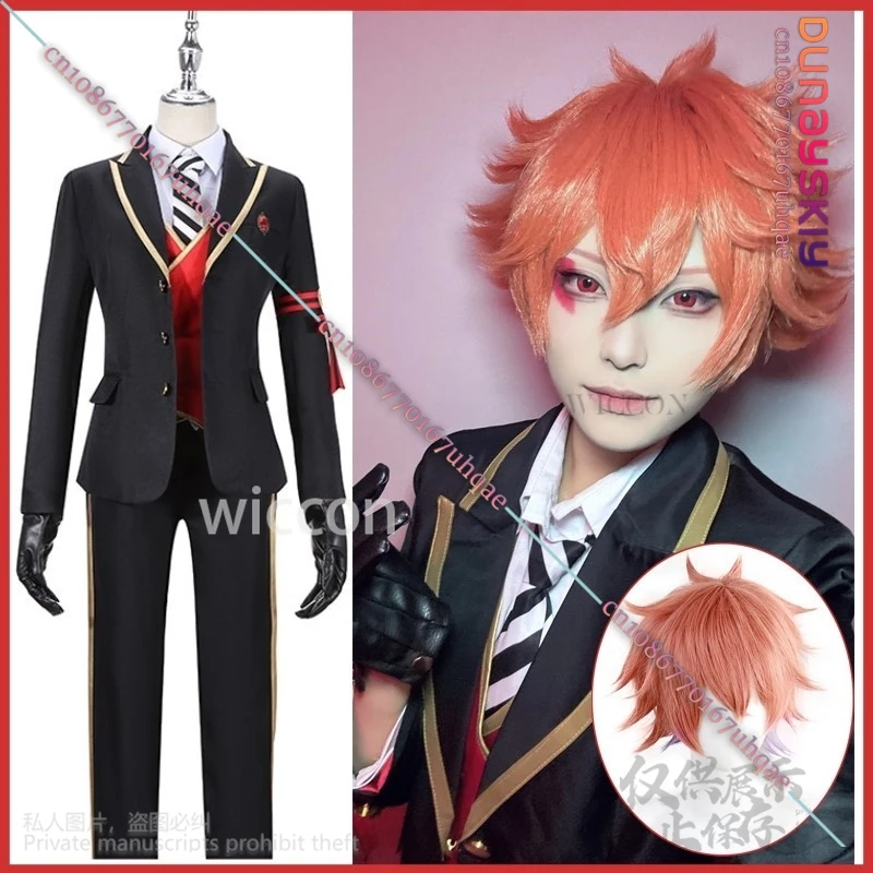 

Anime Game Twisted Wonderland Ace Cosplay Costume Dk Uniform Ace Trap Wig Halloween Christmas Party For Man Woman Customized