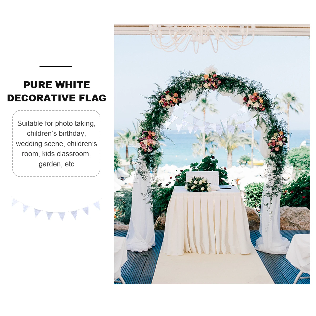

10 Meter Hanging Bunting Banner Triangle Flag Decoration Party Wedding Halloween Cloth Pennant Home Garden School Office Cafe